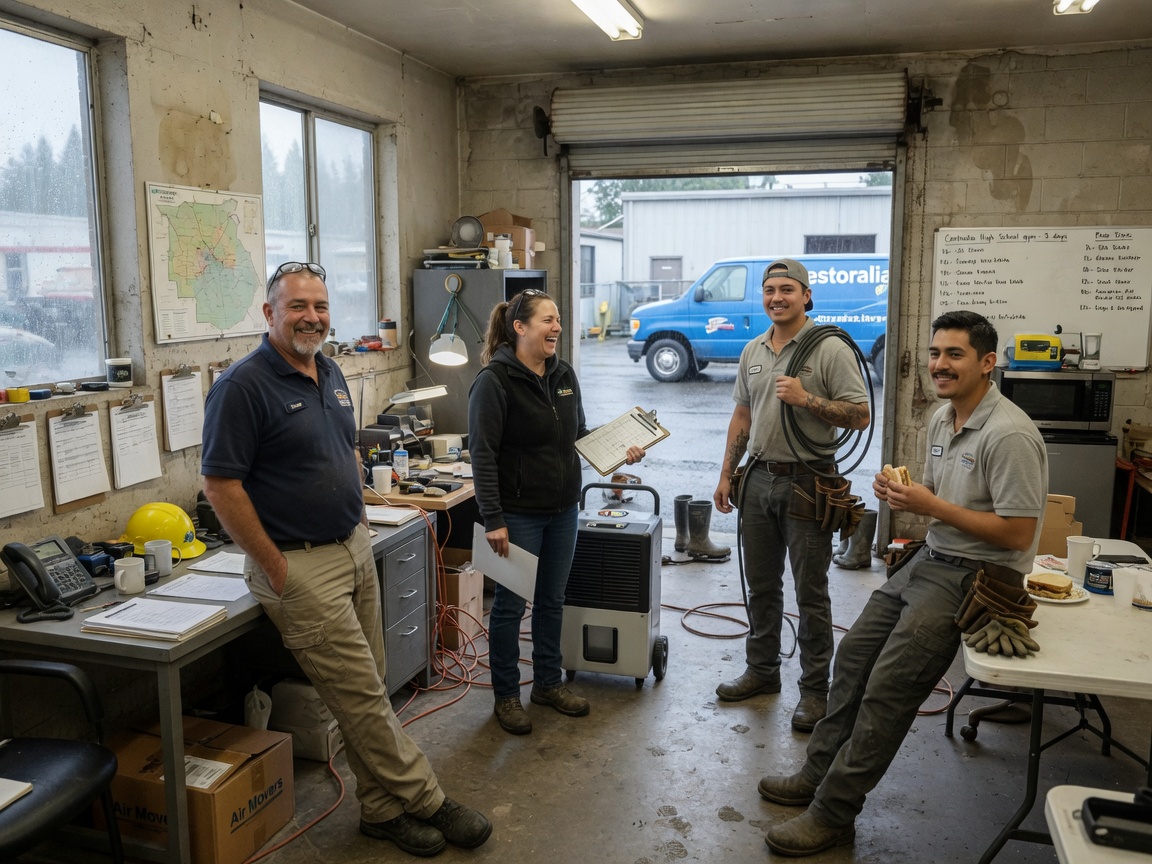 The Centralia WA Water Damage Restoration Pros team at work in Centralia